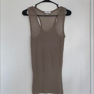 tan colored netted RACERBACK sweater tank